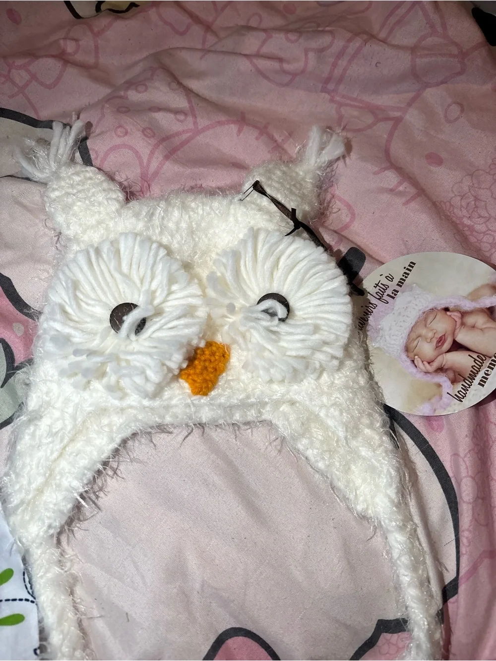 Set of 2 Floral & Owl Baby Sun & winter Hat Duo - White Owl and Multicolor